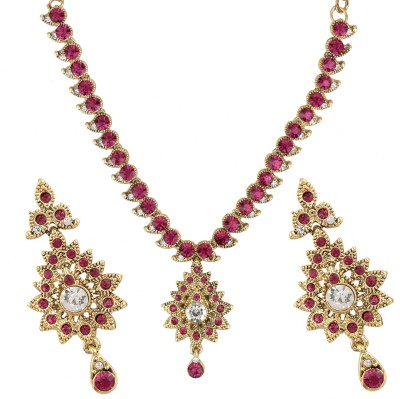 STYYLO FASHION Alloy Gold-plated Maroon, White, Gold, Multicolor Jewellery Set(Pack of 1)