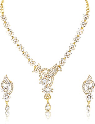 Atasi International Alloy Gold-plated White Jewellery Set(Pack of 1)