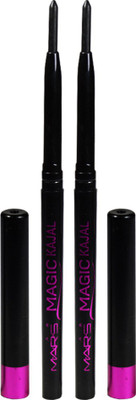 Mars Waterproof Magic Kajal Pack of 2(Black, 0.35 g)