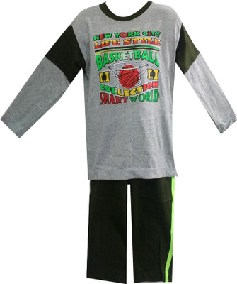 

Fashionitz Boys Casual T-shirt Pant(Grey