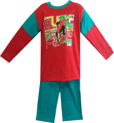 

Fashionitz Boys Casual T-shirt Pant(Red