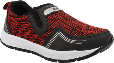 

WINDY Boys & Girls Slip on Running Shoes(Red, Bk/red