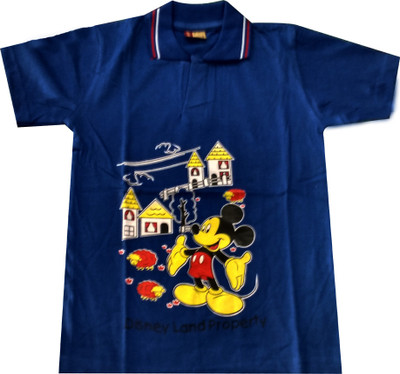 

Fashionitz Boys Printed Cotton T Shirt(Blue, Pack of 1