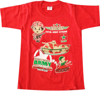 

Fashionitz Boys Printed Cotton T Shirt(Red, Pack of 1