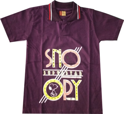 

Fashionitz Boys Printed Cotton T Shirt(Purple, Pack of 1