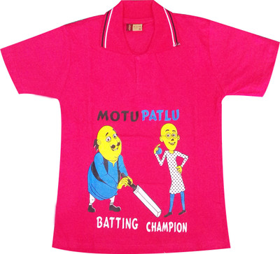 

Fashionitz Boys Printed Cotton T Shirt(Pink, Pack of 1