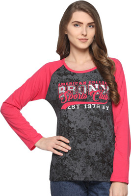 WEBCLOTHING Printed Women Round Neck Black T-Shirt Flipkart