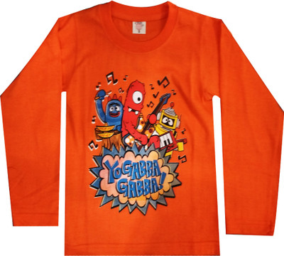 

Fashionitz Boys Printed Cotton T Shirt(Orange, Pack of 1