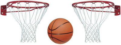 

HEALTH FIT INDIA With Net, Pair of 15 mm. Basket Ball Ring, Orange Color, 1 Basketball Kit