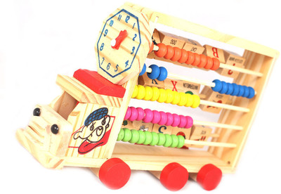 

Tickles Multifunction Learning Car Calculation Shelf Wooden Education Toys for Kids 2 yrs Plus(Multicolor)