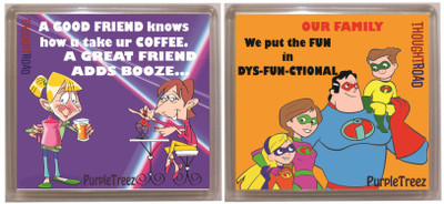 

Thoughtroad OUR FAMILY ADDS BOOZE Fridge Magnet Pack of 2(Multicolor)