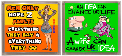 

Thoughtroad 2 FAULTS WIFE IDEA Fridge Magnet Pack of 2(Multicolor)