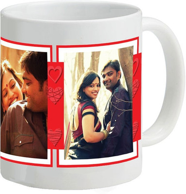 

Uniquegift Personalise with Image Ceramic Mug(350 ml), White