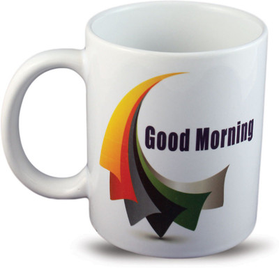 

juvixbuy Good Morning & I love you Printed Coffee Ceramic Mug(325 ml), Multicolor