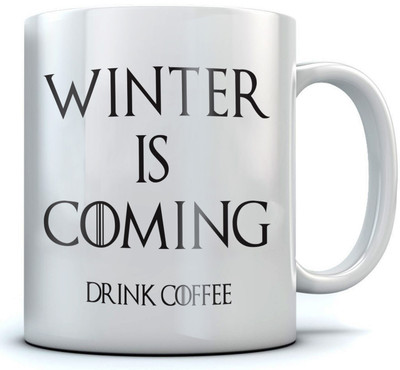 

RAMPOSH Winter Is Coming Ceramic Coffee/Quote/ Gift For Birthday/ Gift For Friend/ Gift For Love And Diwali Gift (1 Pc.) Random Design Ceramic Mug(350 ml), Multicolor