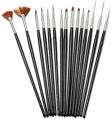 Gugzy Siempre21 High Quality Nail Art Design Dotting Painting Drawing UV Polish Brush Pen Tools Set Kit Black(Black Silver) available at flipkart for Rs.239