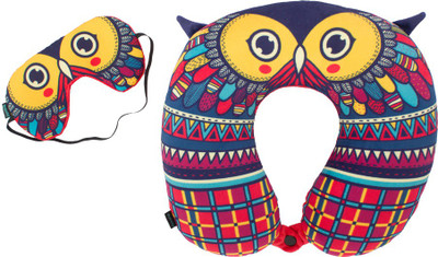 Chumbak Owl Neck Pillow & Eye Shade(Multicolour)