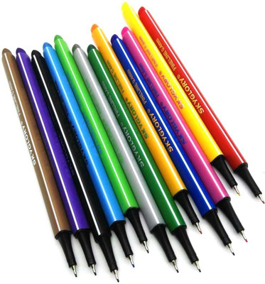 Sky Glory Triangular shaped Fine Liner Smooth Finish Pen Calligraphy(Pack of 12) available at flipkart for Rs.380