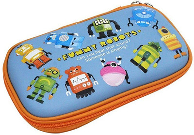 

Must Visit PENCIL BOX ROBOT FEATURED Art EVA Pencil Box(Set of 1, Blue)