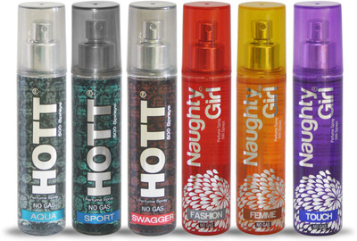 

Hott AQUA SPORT SWAGGER And Naughty Girl FASHION FEMME TOUCH Perfume For Combo Pack of 6 -60ML Eau de Parfum - 60 ml(For Men & Women)