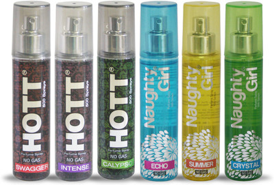 

Hott SWAGGER INTENSE CALYPSO And Naughty Girl ECHO SUMMER CRYSTAL Perfume For Combo Pack of 6 -60ML Eau de Parfum - 60 ml(For Men & Women)
