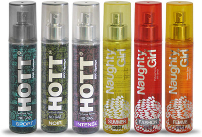 

Hott SPORT NOIR INTENSE And Naughty Girl SUMMER FASHION FEMME Perfume For Combo Pack of 6 -60ML Eau de Parfum - 60 ml(For Men & Women)