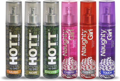 

Hott MUSK NOIR CALYPSO And Naughty Girl CHARM FASHION TOUCH Perfume For Combo Pack of 6 -60ML Eau de Parfum - 60 ml(For Men & Women)