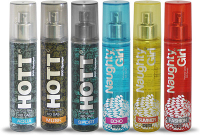 

Hott AQUA MUSK SPORT And Naughty Girl ECHO SUMMER FASHION Perfume For Combo Pack of 6 -60ML Eau de Parfum - 60 ml(For Men & Women)