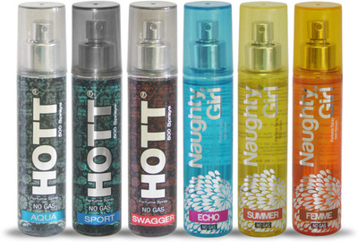 

Hott AQUA SPORT SWAGGER And Naughty Girl ECHO SUMMER FEMME Perfume For Combo Pack of 6 -60ML Eau de Parfum - 60 ml(For Men & Women)