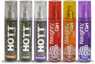 

Hott MUSK NOIR INTENSE And Naughty Girl FASHION FEMME TOUCH Perfume For Combo Pack of 6 -60ML Eau de Parfum - 60 ml(For Men & Women)