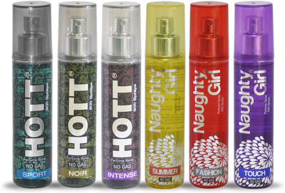 

Hott SPORT NOIR INTENSE And Naughty Girl SUMMER FASHION TOUCH Perfume For Combo Pack of 6 -60ML Eau de Parfum - 60 ml(For Men & Women)