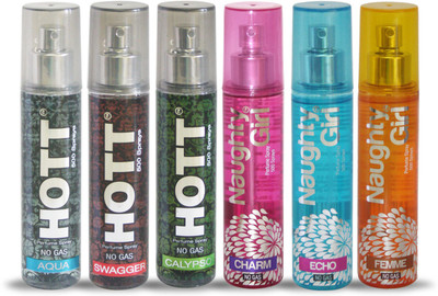 

Hott AQUA SWAGGER CALYPSO And Naughty Girl CHARM ECHO FEMME Perfume For Combo Pack of 6 -60ML Eau de Parfum - 60 ml(For Men & Women)