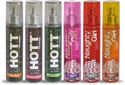 

Hott MUSK SWAGGER CALYPSO And Naughty Girl CHARM FASHION FEMME Perfume For Combo Pack of 6 -60ML Eau de Parfum - 60 ml(For Men & Women)