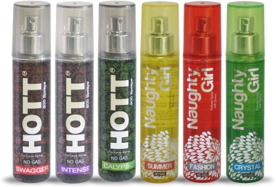 

Hott SWAGGER INTENSE CALYPSO And Naughty Girl SUMMER FASHION CRYSTAL Perfume For Combo Pack of 6 -60ML Eau de Parfum - 60 ml(For Men & Women)