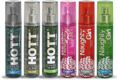 

Hott SPORT NOIR CALYPSO And Naughty Girl CHARM FASHION CRYSTAL Perfume For Combo Pack of 6 -60ML Eau de Parfum - 60 ml(For Men & Women)