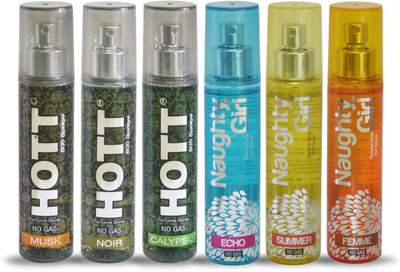 

Hott MUSK NOIR CALYPSO And Naughty Girl ECHO SUMMER FEMME Perfume For Combo Pack of 6 -60ML Eau de Parfum - 60 ml(For Men & Women)