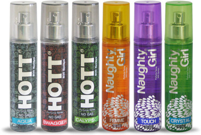

Hott AQUA SWAGGER CALYPSO And Naughty Girl FEMME TOUCH CRYSTAL Perfume For Combo Pack of 6 -60ML Eau de Parfum - 60 ml(For Men & Women)