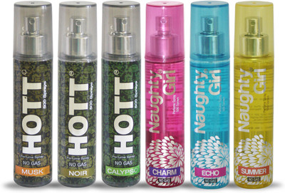 

Hott MUSK NOIR CALYPSO And Naughty Girl CHARM ECHO SUMMER Perfume For Combo Pack of 6 -60ML Eau de Parfum - 60 ml(For Men & Women)