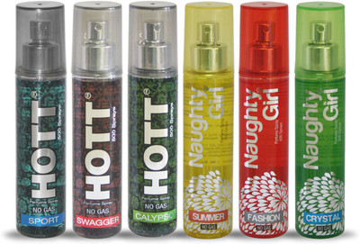 

Hott SPORT SWAGGER CALYPSO And Naughty Girl SUMMER FASHION CRYSTAL Perfume For Combo Pack of 6 -60ML Eau de Parfum - 60 ml(For Men & Women)