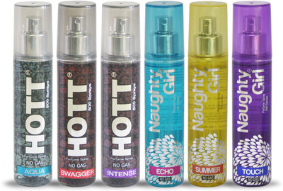 

Hott AQUA SWAGGER INSTANSE And Naughty Girl ECHO SUMMER TOUCH Perfume For Combo Pack of 6 -60ML Eau de Parfum - 60 ml(For Men & Women)
