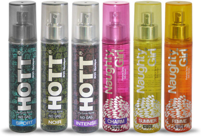 

Hott SPORT NOIR INTENSE And Naughty Girl CHARM SUMMER FEMME Perfume For Combo Pack of 6 -60ML Eau de Parfum - 60 ml(For Men & Women)
