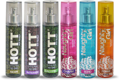 

Hott NOIR INTENSE CALYPSO And Naughty Girl CHARM ECHO FEMME Perfume For Combo Pack of 6 -60ML Eau de Parfum - 60 ml(For Men & Women)