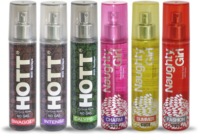 

Hott SWAGGER INTENSE CALYPSO And Naughty Girl CHARM SUMMER FASHION Perfume For Combo Pack of 6 -60ML Eau de Parfum - 60 ml(For Men & Women)