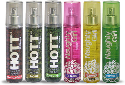 

Hott SWAGGER NOIR CALYPSO And Naughty Girl CHARM SUMMER CRYSTAL Perfume For Combo Pack of 6 -60ML Eau de Parfum - 60 ml(For Men & Women)