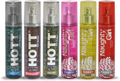 

Hott SPORT SWAGGER NOIR And Naughty Girl CHARM SUMMER FASHION Perfume For Combo Pack of 6 -60ML Eau de Parfum - 60 ml(For Men & Women)