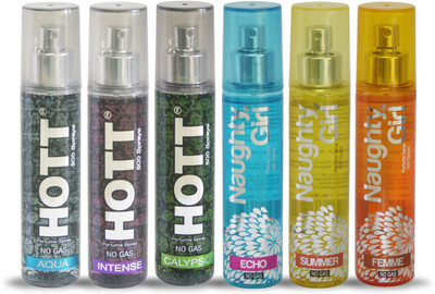 

Hott AQUA INTENSE CALYPSO And Naughty Girl ECHO SUMMER FEMME Perfume For Combo Pack of 6 -60ML Eau de Parfum - 60 ml(For Men & Women)