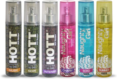 

Hott MUSK NOIR INTENSE And Naughty Girl CHARM ECHO SUMMER Perfume For Combo Pack of 6 -60ML Eau de Parfum - 60 ml(For Men & Women)