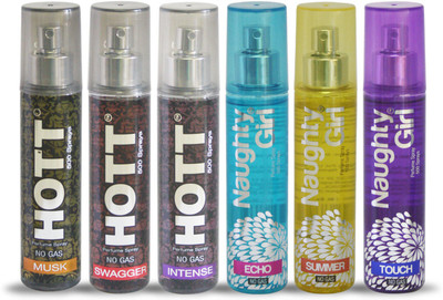 

Hott MUSK SWAGGER INTENSE And Naughty Girl ECHO SUMMER TOUCH Perfume For Combo Pack of 6 -60ML Eau de Parfum - 60 ml(For Men & Women)