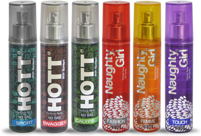 

Hott SPORT SWAGGER CALYPSO And Naughty Girl FASHION FEMME TOUCH Perfume For Combo Pack of 6 -60ML Eau de Parfum - 60 ml(For Men & Women)