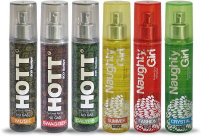 

Hott MUSK SWAGGER CALYPSO And Naughty Girl SUMMER FASHION CRYSTAL Perfume For Combo Pack of 6 -60ML Eau de Parfum - 60 ml(For Men & Women)